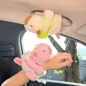 Resim 1 Adet Kapibara Peluş Oyuncak + Toka Bileklik Seti | Yumuşak Polyester Dolgulu | Kızlar İçin Sevimli Doğum Günü Hediyesi & Ev Dekoru 