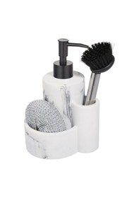 Resim Polyresin Süngerlik Ve Fırçalık Hazneli Sıvı Sabunluk 