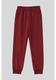 Resim Tommy Life Bordo Yüksek Bel Jogger Rahat Form Manşetli Kadın Eşofman Alt - 94561 Bordo 