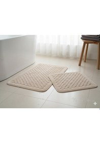 Resim Banyo Paspası 2'li Set Dama Pudra Çok Renkli 