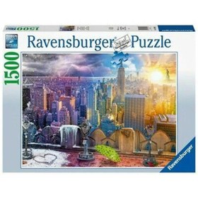 Resim Ravensburger 1500 Parça Puzzle New York Kış ve Yaz 160082 