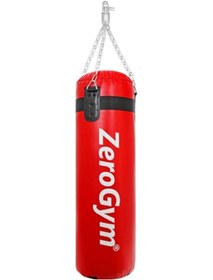 Resim Zerogym Boks Kum Torbası 100cm X 29cm Premium Kalite,içi Dolu, Döner Mekanizma Ve Askı Aparatlı Kırmızı 