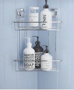 Resim Banyo Köşe Rafı Kendinden Yapışkanlı 2 Katlı Easyfix (464954296) Gri 