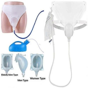 Yaşlı Erkekler İçin 2 Torbalı 3 Tip Silikon İdrar Toplayıcı Seti