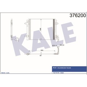 Resim KALE OTO Radyatör 376200 Klima Radyatörü Tiguan 07- 540X450X16 