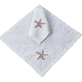 Resim Sea Star Leke Tutmaz Keten Peçete 45x45 cm Gold (2'li Set) - 2 Adet 45x45 cm 
