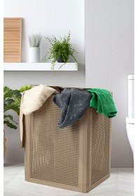Resim Smartduo İki Bölmeli Çamaşır Sepeti 84lt. Açık Kahve Açık Kahverengi 