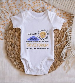 Resim Bitmeyenkartus Bk Kids Halamı Çok Seviyorum Tasarımlı Bebek Body Zıbın - Model 1 Çok Renkli 