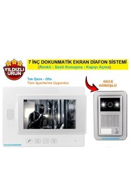 Resim Uygun 7 inç Görüntülü Diafon Sistemi Tek Daire (Renkli Ekran+ Konuşma+Kapı açma) 