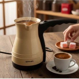 Resim Crown Elektrikli Cezve Kahve Makinesi Açık Gri 