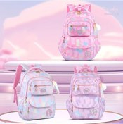 Resim Oldfriend Küçük Boy Mavi Kapasiteli Kız Okul Çantası Pastel Çiçek Desenli Ayarlanabilir Askı Mavi 