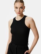 Resim Halter Yaka Atlet Fitilli Viskon Karışımlı 
