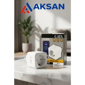 Resim Cata CT-4010 16 Amper Wi-Fi Akıllı Priz - Telefondan Kontrollü, Uzaktan Kumandalı, Zaman Ayarlı Priz 