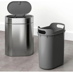 Resim IKEA Brogrund Dokunmatik Çöp Kutusu Gri 