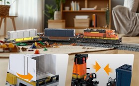 Resim Burlington Demiryolu 1065 Parça, Şarj Edilebilir Motorlu Tren, 2 Vagon 