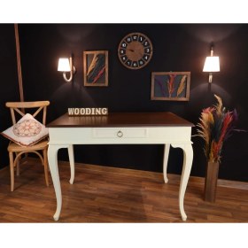 Resim Wooding 100 cm Çekmeceli Masif Çalışma Masası 