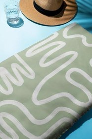 Resim Dijital Baskı Plaj Deniz Havlusu Soyut Desenli Peştamal HVL0209 