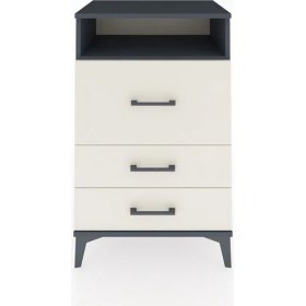 Resim Dienni Hyperion Komodin Tek Raflı 3 Çekmeceli 60X44X96 Antrasit-Aytaşı 