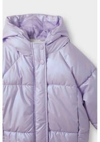 Resim Defacto Kapüşonlu Fermuarlı Çıtçıtlı Şişme Lila Kız Bebek Mont E7985a5/pr247 Lila 