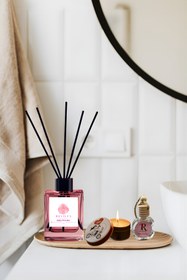 Resim Revilya Bebek Pudrası Oda Kokusu 100ml + 8ml Araç Kokusu & Dekoratif Mum Seti – Kalıcı, Doğal, Ferah 