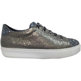 Resim ESER Kadın Gümüş Parlak Kokoş Bağcıklı Sneaker Ayakkabı 
