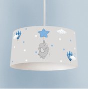 Resim BAMBAŞKA MODA BEBEK VE ÇOCUK ODASI Mavi Yıldızlı Fil Desenli Avize 