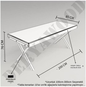 Resim Deryawood Masif Ahşap Yemek Masası (85CM-140CM-76CM YÜKSELİK) 