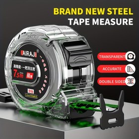 Resim 1 adet OuDiSi 5.0 metre/7.25 metre/10.1 metre Mezura Bandı - Yüksek Hassasiyetli 0.03 cm Çift Taraflı Floresan Yeşil Su Geçirmez Kalınlaştırılmış Çelik Yapılı Mezura Bandı Ahşap İşleri ve Profesyonel Kullanım için 