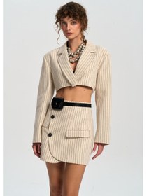 Resim Mai Studios Co. Mai Collection Elegant Bej Ceket-etek Takım Bej 