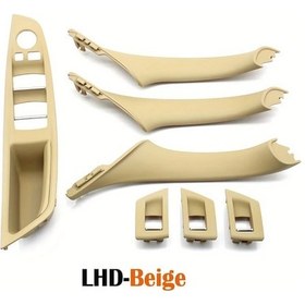 Resim Xuweiwei 7pcs Lhd Beige Siyah Kahverengi Oyster Bmw 5 Serisi F10 F11 İç Kapı Koltuğu Tutacak Seti 