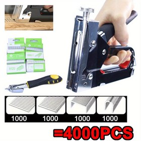 Resim Kanepeler için çivi tabancası 4in 1 çivi tabancaları / Ev Kullanımı Ağır Hizmet Tipi 4000 çivi ve çıkarıcı araç ile Kablo, Kumaş, Duvar, Malzeme Tamir, DIY Manuel Çivi Tabancası 