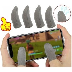 Resim N1 Gümüş Fiber Ultra Hassas Kaydırmaz Nefes Alan E-spor Pubg Oyun Parmak Eldiveni + Taşıma Kutusu 