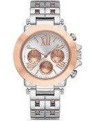 Resim ÇENÇEN Gümüş-rose Gold Kasa Kordon Unısex Çelik Analog Kol Saati 