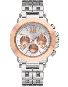 Resim ÇENÇEN Gümüş-rose Gold Kasa Kordon Unısex Çelik Analog Kol Saati 