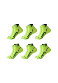 Resim Ghassy Co. 6 Çift Nefes Alabilen Ter Emici Koşu Futbol Fitness Antrenman İçin Erkek Kısa Spor Çorap Neon Yeşil 