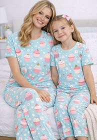 Resim PEMBİŞ HOMEWEAR Lana Cupcake Kısa Kollu Anne Kız Pijama Takımı 