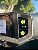 Resim Tanem Oto aksesuar klima süsü MİNİ papatyalar ikili klipsli RENKLİ klima süsü papatyalar YESIL 