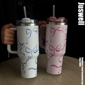 Resim 1 adet Ücretsiz Kravat, 40oz-14oz Büyük Kapasiteli Tutacaklı Araba Bardağı, Buz Bardağı, Seyahat Bardağı, Paslanmaz Çelik İzoleli Bardak, Kahve Bardağı, Seyahat, Okul, Ofis, Açık Hava, Spor Salonu, Ev vb. Sahne, Kadın Gençlik Hediyesi, Tatil Hediyesi, Doğum Günü Hediyesi (Sopa Dahil) 