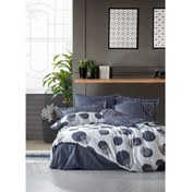 Resim Cotton Box Modern Ranforce Çift Kişilik Nevresim Takımı-Orva İndigo 