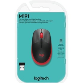 Resim Logitech M191 Kablosuz Kırmızı Mouse 910-005910 
