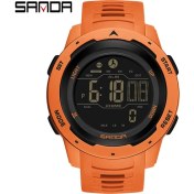 Resim Hanyang Turuncu Sanda Erkekler Açık Spor Kronograf Saat 2023 Yeni Elektronik Saat Aydınlık Çok Fonksiyonlu Kadran LED Ekran Su Geçirmez Izle (Yurt Dışından) 
