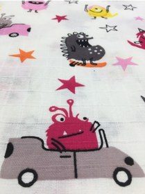 Resim özgürce Çok Amaçlı Müslin Örtü 90x100cm, %100 Pamuk, Pembe Canavar 