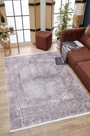 Resim Westminster Gri Çizgili Pamuk Makine Halısı 120x180 