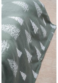 Resim Cotton Collection Kışlık Pazen Tek Kişilik Nevresim Seti Evergreen Renkli 