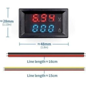 Resim Dijital Voltmetre Dijital Ampermetre Dc 100V 10A Gerilim Akım 