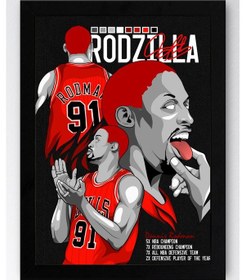 Resim Dennis Rodman Çerçeveli Tablo - Basketbol Nba Posteri Tablo 