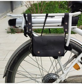 Resim Sumerian Leather Craft Deri Bisiklet Çantası Siyah 