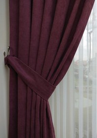 Resim Evdepo Home Deniz Soft Pileli Fon Perde Mürdüm 