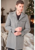 Resim Plt8391 Dewberry Erkek Palto-Düz Gri-Düz Gri 
