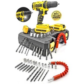 Resim Proxtech Profesyonel Çift Akülü Turbo 36v Tork Güçlendirilmiş Akülü Vidalama Matkap 27 Parça Set 